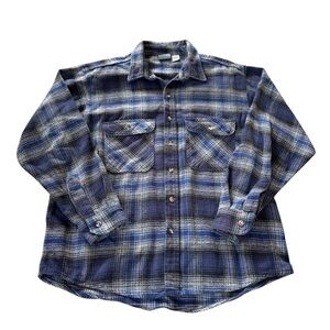 Vintage Ozark Wilderness Long Sleeve Flannel Shirt 100% Cotton Men Size XL